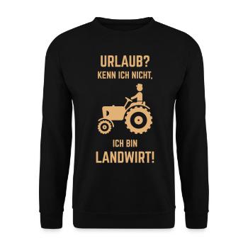 Urlaub? Kenn Ich Nicht, Ich Bin Landwirt! - Unisex Pullover - Schwarz - Vorne - Alina (178cm) & Michal (187cm)