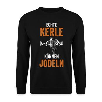 Jodler Jodelmusik Jodelgesang - Unisex Pullover - Schwarz - Vorne - Alina (178cm) & Michal (187cm)