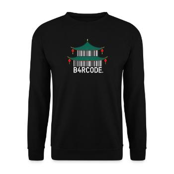 B4RCODE. Chinese Temple - Unisex Sweatshirt - black - Front - Alina (178cm) & Michal (187cm)