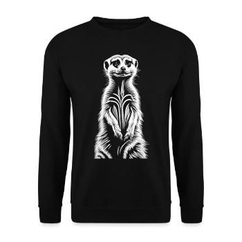 Un sens de la communauté dans le désert : un suricate - Sweat-shirt Unisexe - noir - Devant - Alina (178cm) & Michal (187cm)