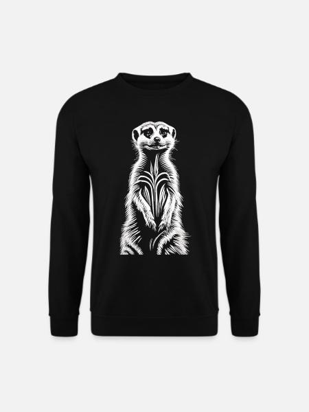 Gemeinschaftssinn in der Wüste: Ein Erdmännchen - Unisex Pullover - Schwarz
