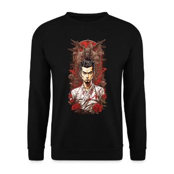 Nippon Anime Streetwear Retro Manga Design - Unisex Sweatshirt - black - Front - Alina (178cm) & Michal (187cm)