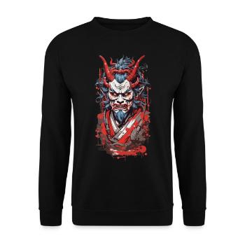 Yokai Ukiyo-e Streetwear Tokyo Japan Art Style - Unisex Sweatshirt - black - Front - Alina (178cm) & Michal (187cm)