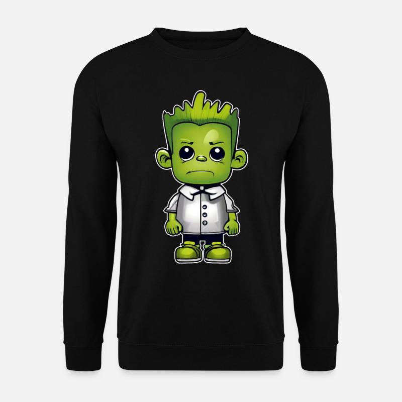 Monstre vert mignon - Sweat-shirt Unisexe - noir