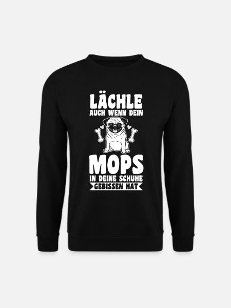 Hund Mops - Unisex Pullover - Schwarz