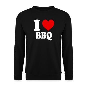I Love BBQ Heart Funny Witty - Unisex Sweatshirt - black - Front - Alina (178cm) & Michal (187cm)