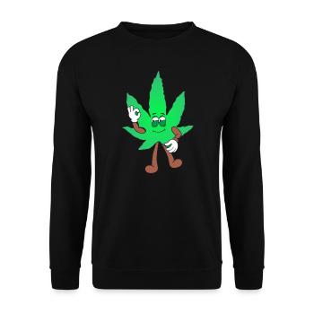 Der Bloom - Weed Cannabis Stoned Hanf Marihuana - Unisex Pullover - Schwarz - Vorne - Alina (178cm) & Michal (187cm)
