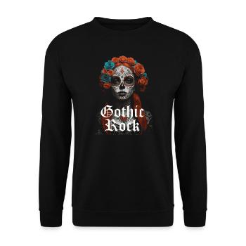 Gothic rock music with woman skull design - Unisex Sweatshirt - black - Front - Alina (178cm) & Michal (187cm)