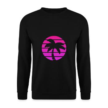 Palm Tree Sunset Lovers - Unisex Sweatshirt - black - Front - Alina (178cm) & Michal (187cm)