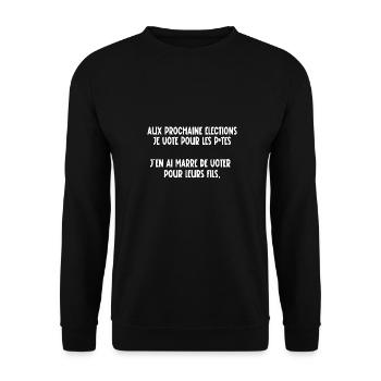 aux prochaine élections - Sweat-shirt Unisexe - noir - Devant - Alina (178cm) & Michal (187cm)