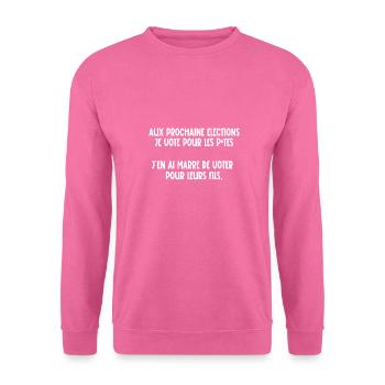 aux prochaine élections - Sweat-shirt Unisexe - rose - Devant