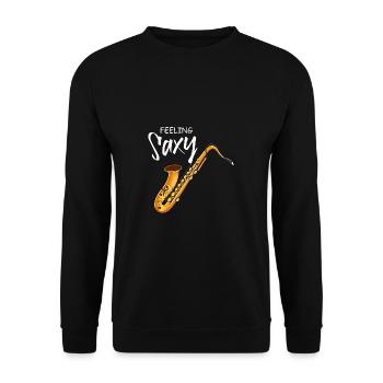 Saxy feel musicians poison - Unisex Sweatshirt - black - Front - Alina (178cm) & Michal (187cm)