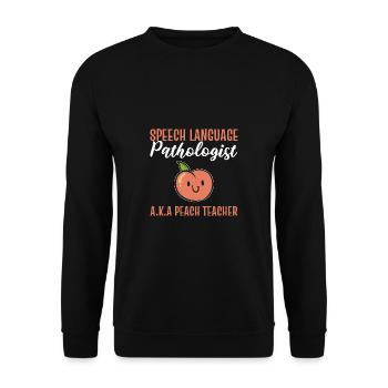 Professeur de pêche. Cadeau de thérapeute Peach - Sweat-shirt Unisexe - noir - Devant - Alina (178cm) & Michal (187cm)