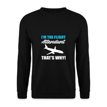 The Flight Attendant Stewardess Gift - Unisex Sweatshirt - black - Front - Alina (178cm) & Michal (187cm)
