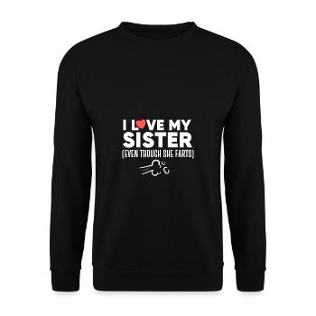 I love my Sister drôle de poison - Sweat-shirt Unisexe - noir - Devant - Alina (178cm) & Michal (187cm)