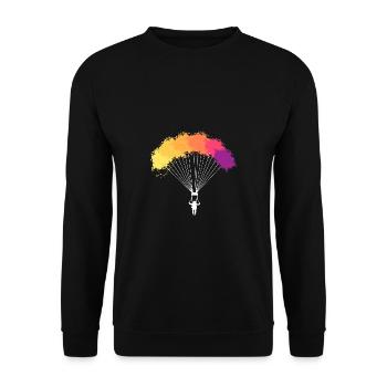 Colorful Paragliding Paraglider Gift - Unisex Sweatshirt - black - Front - Alina (178cm) & Michal (187cm)