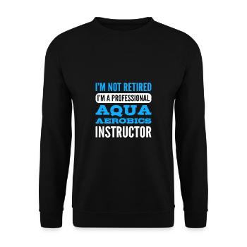 Aqua -Aerobic -Ausbilder Schwimmer Geschenk - Unisex Pullover - Schwarz - Vorne - Alina (178cm) & Michal (187cm)