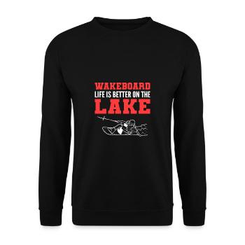 Better at the lake wakeboarder poison - Unisex Sweatshirt - black - Front - Alina (178cm) & Michal (187cm)