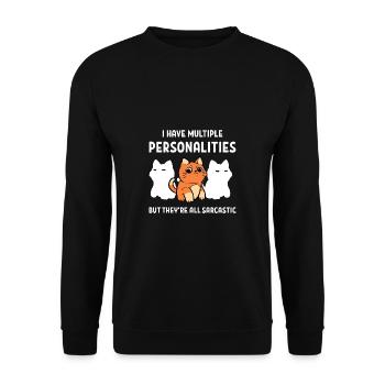 several personalities Sarcastic and Moody Ges - Unisex Sweatshirt - black - Front - Alina (178cm) & Michal (187cm)