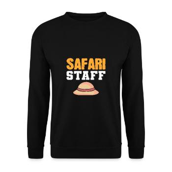 Safari -Mitarbeiter Zoo -Depotbank Gift - Unisex Pullover - Schwarz - Vorne - Alina (178cm) & Michal (187cm)