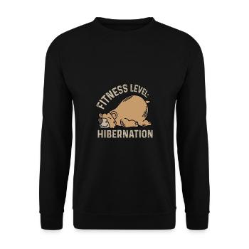 Fitnessstufe: Winterschlaf Schläfriger Kopf Gesche - Unisex Pullover - Schwarz - Vorne - Alina (178cm) & Michal (187cm)
