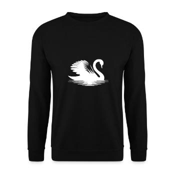 Proud Elegant Swan Silhouette Portrait - Unisex Sweatshirt - black - Front - Alina (178cm) & Michal (187cm)
