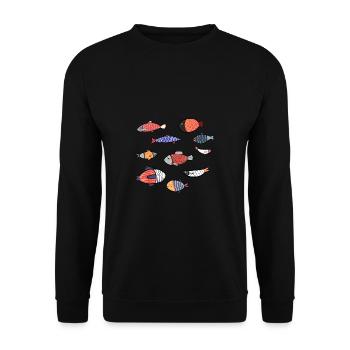 Fish variety fisherman or nature lover Geschen - Unisex Sweatshirt - black - Front - Alina (178cm) & Michal (187cm)