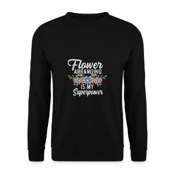 Meine Supermacht anordnen Blumenmuster Gift - Unisex Pullover - Schwarz - Vorne - Alina (178cm) & Michal (187cm)