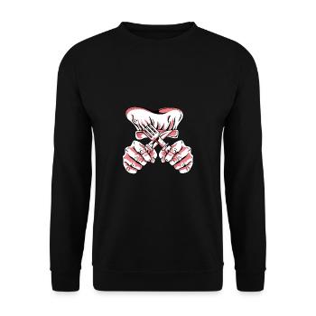 Ja, Chef Konditor Gift - Unisex Pullover - Schwarz - Vorne - Alina (178cm) & Michal (187cm)
