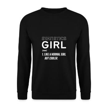 Statistics Girl Researcher Gift - Unisex Sweatshirt - black - Front - Alina (178cm) & Michal (187cm)