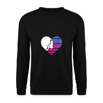 Bouldering Heart Girl Climbing - Unisex Sweatshirt - black - Front - Alina (178cm) & Michal (187cm)
