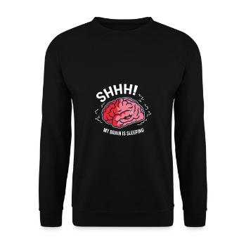 Brain Sleeps Sleeping Cap Gift - Unisex Sweatshirt - black - Front - Alina (178cm) & Michal (187cm)