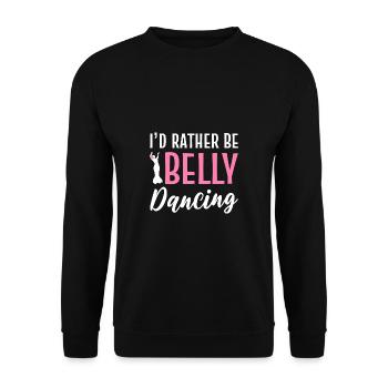 Eher Bauchtanzen Entertainer Geschenk - Unisex Pullover - Schwarz - Vorne - Alina (178cm) & Michal (187cm)
