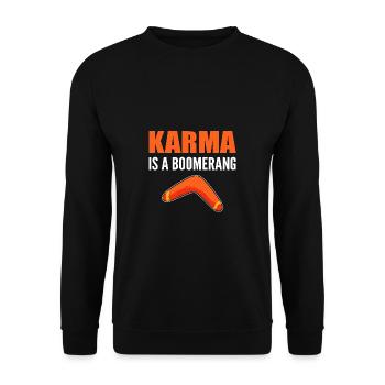 Karma Boomerang Sarcastic Person Poison - Unisex Sweatshirt - black - Front - Alina (178cm) & Michal (187cm)