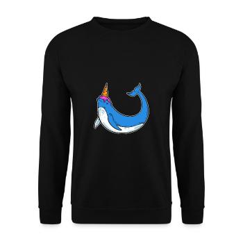 Ice Cream Narwhal Sweet Tooth Poison - Unisex Sweatshirt - black - Front - Alina (178cm) & Michal (187cm)