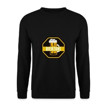 Bierzone Schild Prost Bier Saufen Trinken Party - Unisex Pullover - Schwarz - Vorne - Alina (178cm) & Michal (187cm)