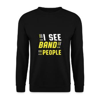 See band people. Concert Grains Gift - Unisex Sweatshirt - black - Front - Alina (178cm) & Michal (187cm)