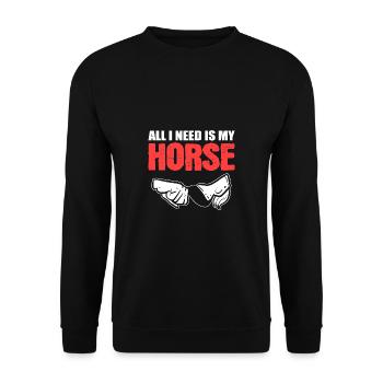 I need my horse horse Wrangler gift - Unisex Sweatshirt - black - Front - Alina (178cm) & Michal (187cm)