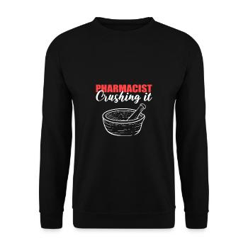 Pharmacist crushes it chemist gift - Unisex Sweatshirt - black - Front - Alina (178cm) & Michal (187cm)