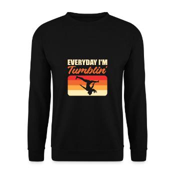 Ich bin Tumblin Entertainer Geschenk - Unisex Pullover - Schwarz - Vorne - Alina (178cm) & Michal (187cm)