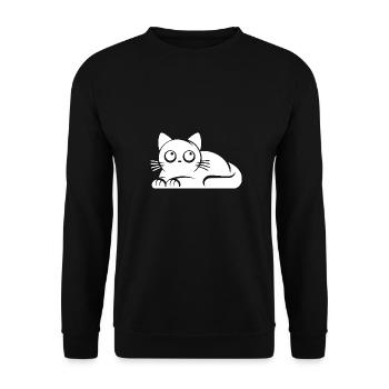 Innocent Cat Humor Cats Drawing - Unisex Sweatshirt - black - Front - Alina (178cm) & Michal (187cm)