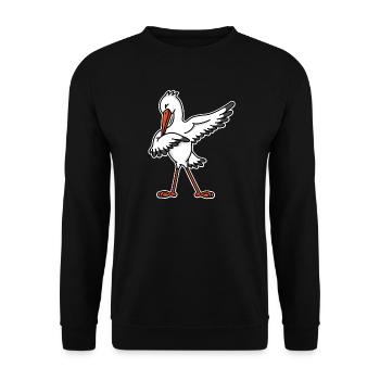 Dab dabbing annonce de grossesse de cigogne - Sweat-shirt Unisexe - noir - Devant - Alina (178cm) & Michal (187cm)