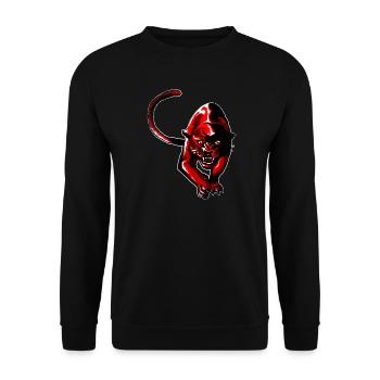 Roter Panther - Unisex Pullover - Schwarz - Vorne - Alina (178cm) & Michal (187cm)
