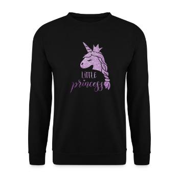 Lila Stern Einhorn Prinzessin - Unisex Pullover - Schwarz - Vorne - Alina (178cm) & Michal (187cm)