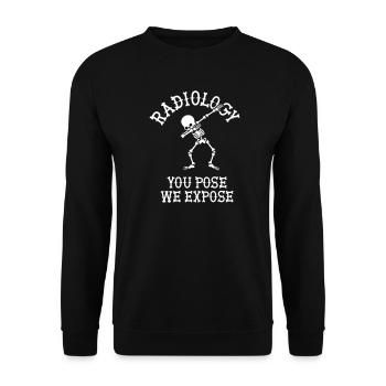 Radiology You pose we expose Radiologie Röntgen - Unisex Pullover - Schwarz - Vorne - Alina (178cm) & Michal (187cm)