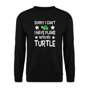 Schildkröte Schildkröten - Unisex Pullover - Schwarz - Vorne - Alina (178cm) & Michal (187cm)