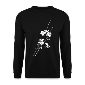 Cherry Blossom Blossoms Branch Branch - Unisex Sweatshirt - black - Front - Alina (178cm) & Michal (187cm)
