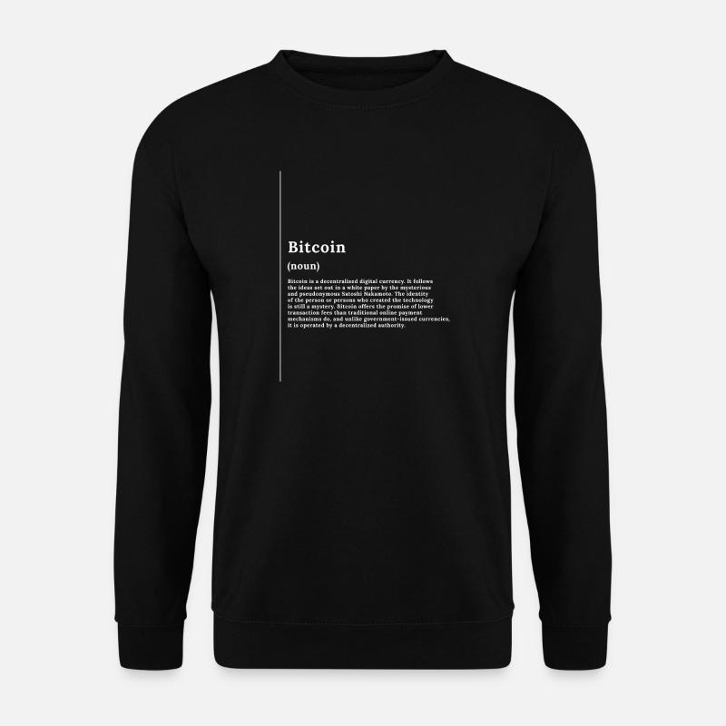 Tée monochrome du Glyphe Bitcoin - Sweat-shirt Unisexe - noir