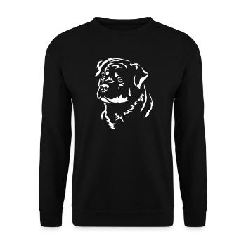 Rottweiler Kopf "Black Edition" - Unisex Pullover - Schwarz - Vorne - Alina (178cm) & Michal (187cm)