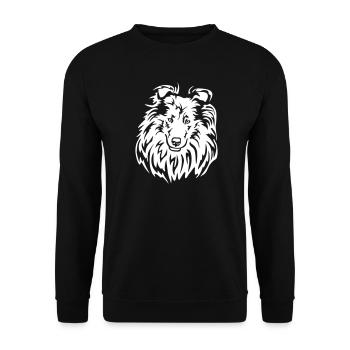 Collie Head "Black Edition" - Unisex Sweatshirt - black - Front - Alina (178cm) & Michal (187cm)